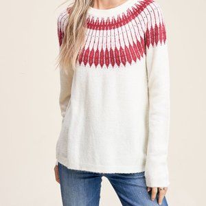 BNWT Frankie Fair Isle Crew Neck Sweater - Ivory